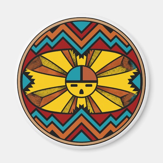 SunFaceRound Magneet (Voorkant)