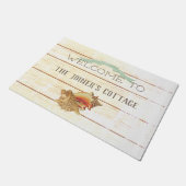 SunFade rustieke strand huisje welkom Deurmat (Schuin)