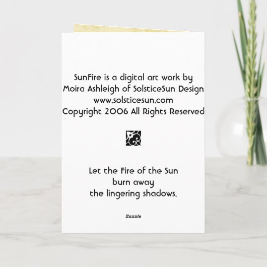 SunFire Kaart (Achterkant)