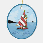 Sunfish Santa Sailor Ornament (Links)