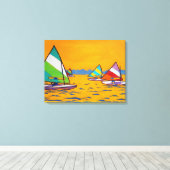 Sunfish zeilboot race canvas afdruk (Insitu (Houten vloer))