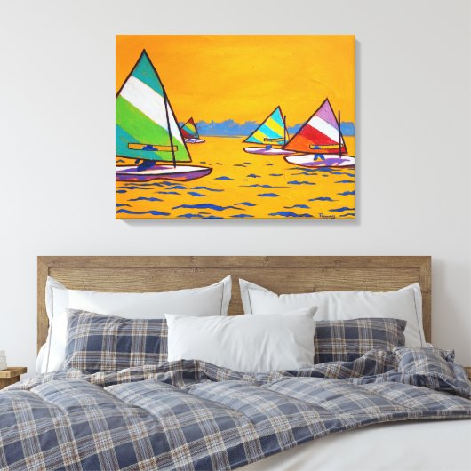 Sunfish zeilboot race canvas afdruk (Insitu (Slaapkamer))