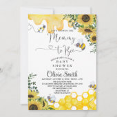 Sunflowe Mama naar Bee Floral Baby shower Kaart (Voorkant)