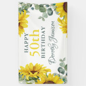 Sunflower 50th Birthday Party Spandoek (Verticaal)