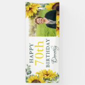 Sunflower 70th Birthday Party Photo Spandoek (Verticaal)