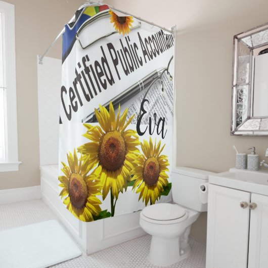 Sunflower Accountant Shower Curtain Douchegordijn (In situ)