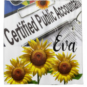 Sunflower Accountant Shower Curtain Douchegordijn (Voorkant)