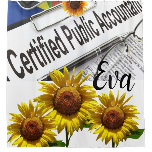 Sunflower Accountant Shower Curtain Douchegordijn (Voorkant)