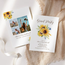 Sunflower Afstuderen Invitation, Foto Afstudeerder