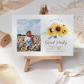 Sunflower Afstuderen Invitation, Foto Afstudeerder Kaart