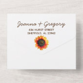Sunflower All in One Wedding Invitation Uitnodiging (Achterkant)