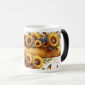 Sunflower and Butterfly Mug Wrap Magische Mok (Voorkant rechts)