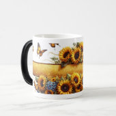 Sunflower and Butterfly Mug Wrap Magische Mok (Voorkant links)