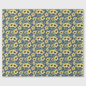 Sunflower and Foliage Pattern Gift Wrap Paper Cadeaupapier (Vlak)