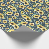 Sunflower and Foliage Pattern Gift Wrap Paper Cadeaupapier (Hoek)