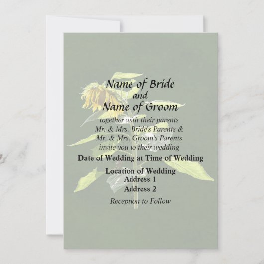 Sunflower and Sparrow Kaart (Voorkant)