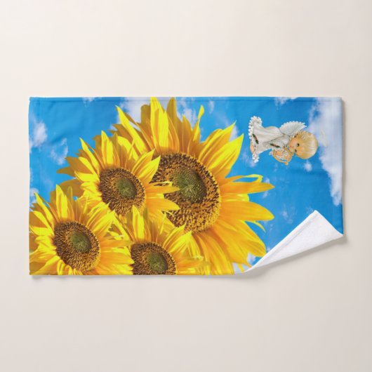 Sunflower Angel Floral Sky Bath Towel sets Bad Handdoek (Handdoek)