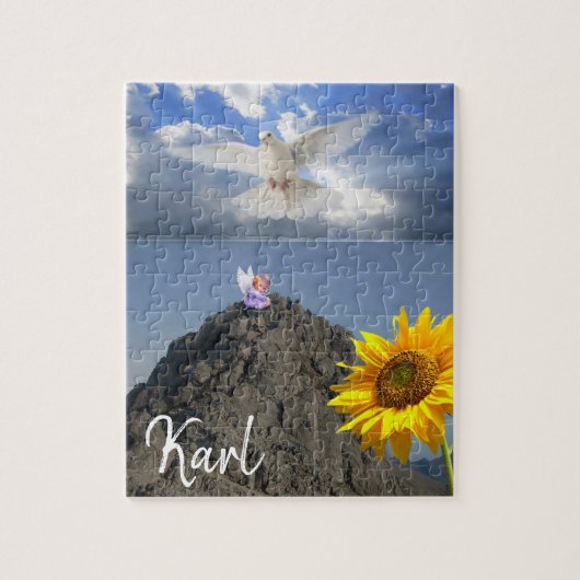 Sunflower Angel White Dove Puzzles Legpuzzel (Verticaal)