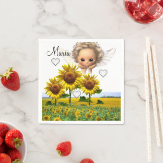 Sunflower Angels Paper Napkins Servet