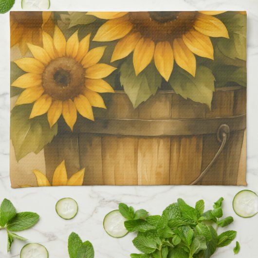 Sunflower Apron Theedoek (Gevouwen)