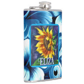 Sunflower at Night Flower Floral Personalized Heupfles (Rechts)
