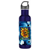 Sunflower at Night Flower Floral Personalized Waterfles (Voorkant)