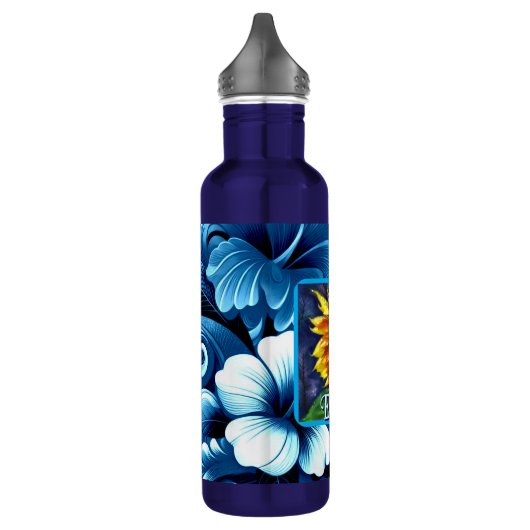 Sunflower at Night Flower Floral Personalized Waterfles (Links)