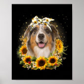 Sunflower Australian Shepherd Dog Moederdag voor Poster (Voorkant)