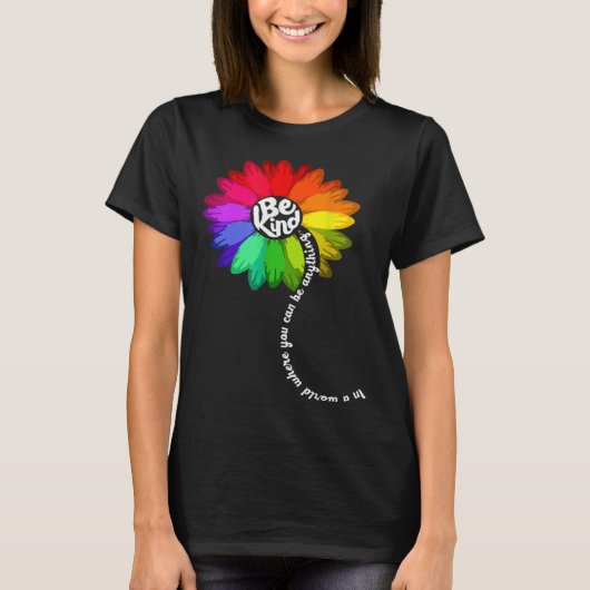 Sunflower Autism Awareness Be Kind Puzzle Mom Supp T-shirt (Voorkant)