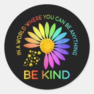 Sunflower Autism Awareness Be Kind Puzzle Ronde Sticker