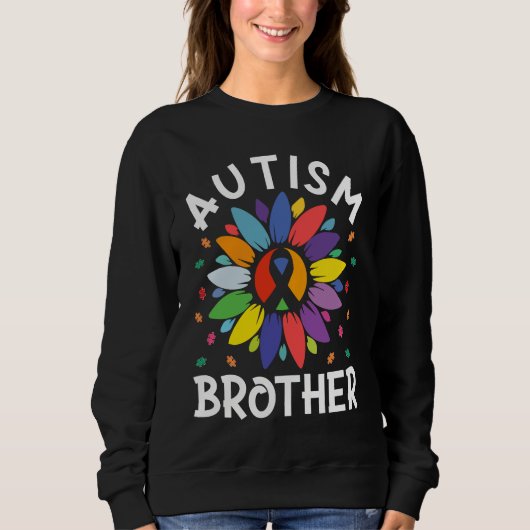 Sunflower Autism Awareness Day Matching Autism Bro Trui (Voorkant)