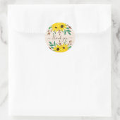 Sunflower Autumn Floral Bouquet - Dank u wel! Ronde Sticker (Tas)