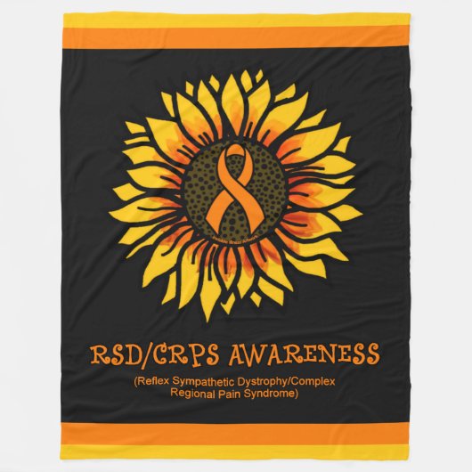 Sunflower/Awareness...RSD/CRPS Fleece Deken (Voorkant)
