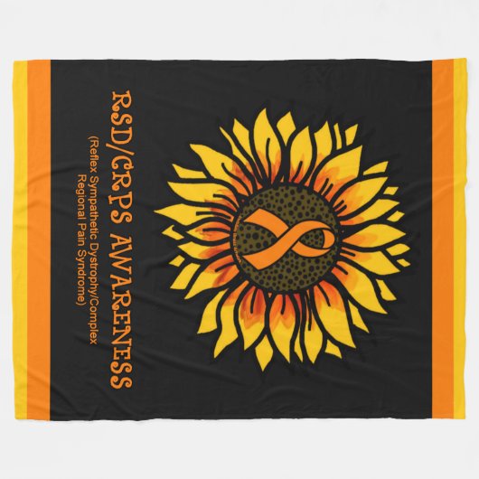 Sunflower/Awareness...RSD/CRPS Fleece Deken (Voorkant (Horizontaal))