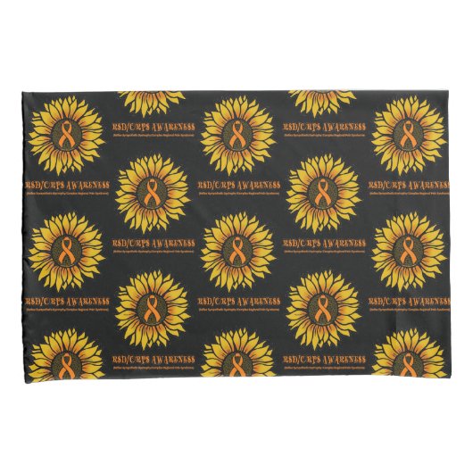 Sunflower/Awareness...RSD/CRPS Kussensloop (Voorkant-Rechts)