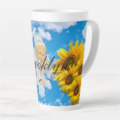Sunflower Baby Angel Floral Sky Latte Mok (Rechterhoek)