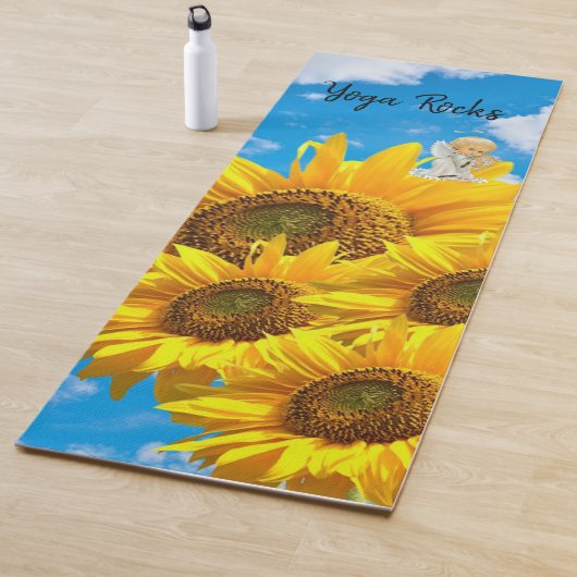 Sunflower Baby Angel Floral Yoga Mat (In situ)