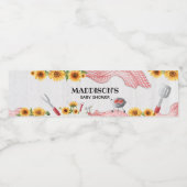 Sunflower Baby Q Baby Shower Waterfles Etiket (Enkel label)