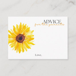 Sunflower Baby Shower Advice Card | Floral Advice Advieskaart