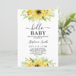 Sunflower Baby shower Girl Invitation Kaart