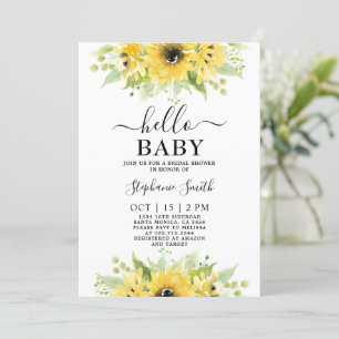 Sunflower Baby shower Girl Invitation Kaart