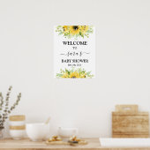 Sunflower Baby shower Girl Welkomstbord Poster (Keuken)