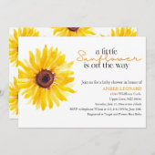 Sunflower Baby Shower Invitation | Editable Floral Kaart (Voorkant / Achterkant)