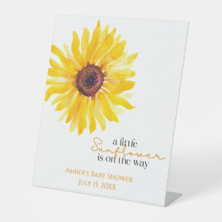 Sunflower Baby Shower Pedestal Sign Reclamebord Met Voetstuk