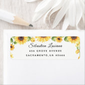 Sunflower Baby shower Retouradres Etiket (Insitu)