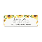 Sunflower Baby shower Retouradres Etiket (Voorkant)