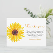 Sunflower Baby Shower Thank You Card Bedankkaart (Staand voorkant)