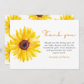 Sunflower Baby Shower Thank You Card Bedankkaart (Voorkant / Achterkant)