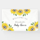 Sunflower Baby shower Welkomstteken Achtergrond af Spandoek (Horizontaal)
