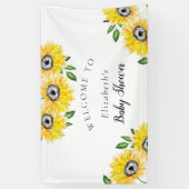 Sunflower Baby shower Welkomstteken Achtergrond af Spandoek (Verticaal)